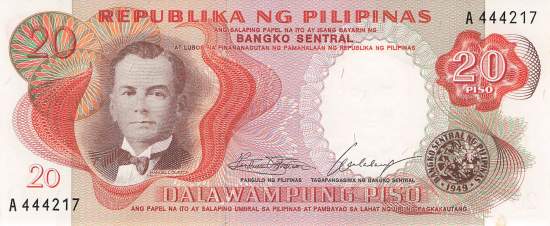 Philippinen 20 Piso 1969 p145a